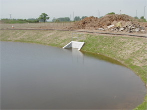 Photograph of an attenuation pond